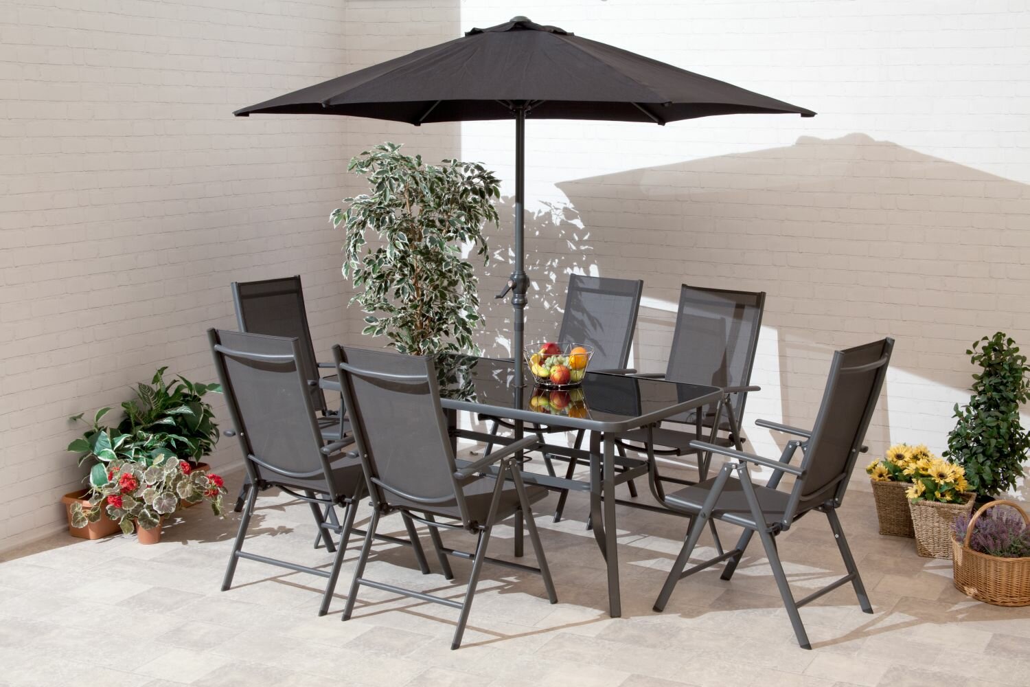 6 person patio set with umbrella