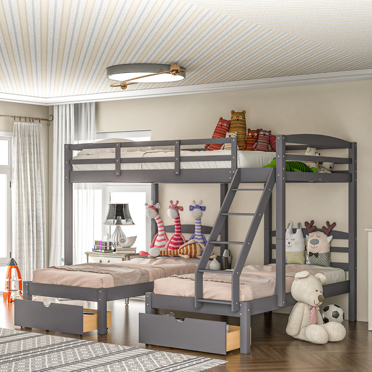 Digennaro Twin Over Twin Over Full 3 Drawer Triple / Quad Bunk Bed by Viv + Rae™