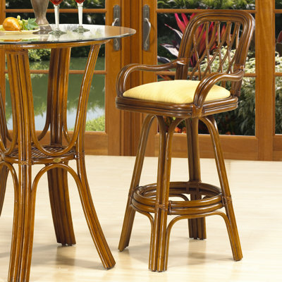 Coco Cay 30 Swivel Bar Stool Boca Rattan Feature With Arms