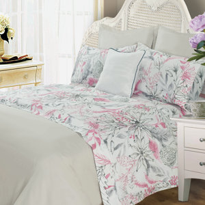 Zyron Wild Flower 400 Thread Count 100% Cotton Sheet Set