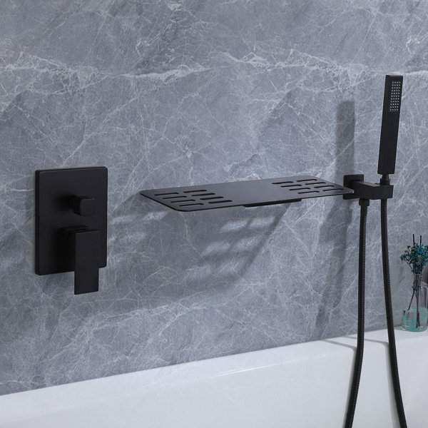 Robinet De Baignoire Moderne Noir Mat En Laiton Massif, Robinet De