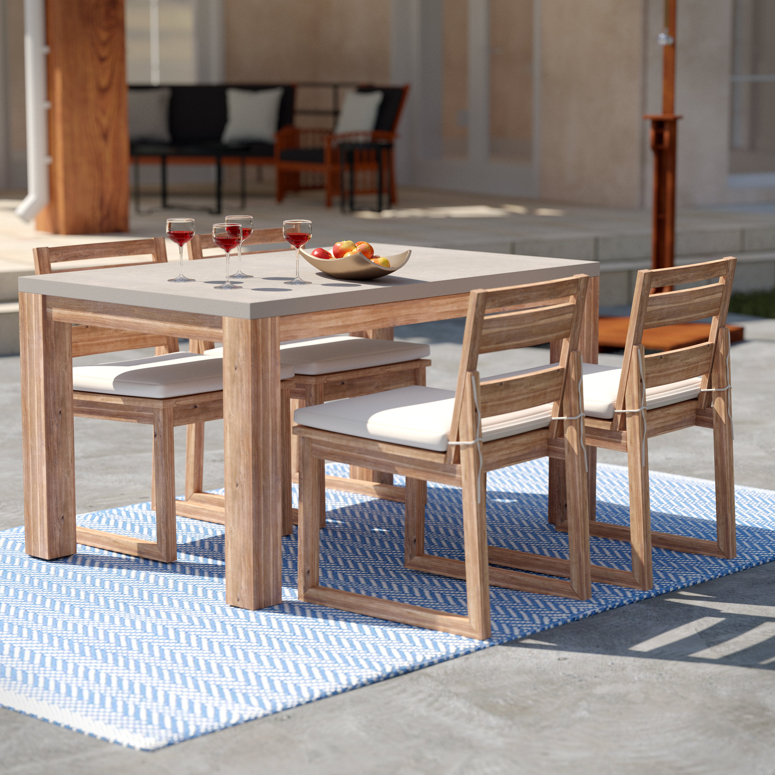 Rectangular 4 Person 54 25 Long Dining Set With Cushions Reviews