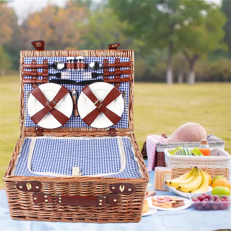 通販 Picnic at Ascot Buckingham Willow Picnic Basket with Service for with  Blanket and Coffee Service- Designed, Assembled ＆ Quality Appro（並行輸入品） 
