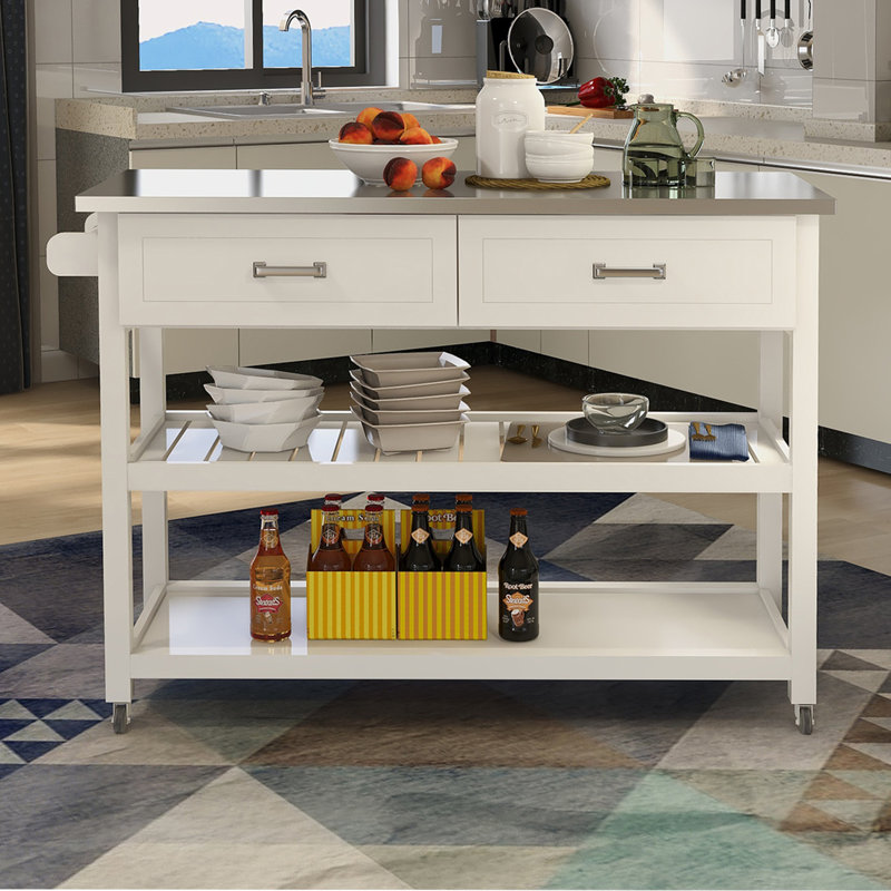 Prep Savour Kitchen Cart With Stainless Steel Top Wayfair