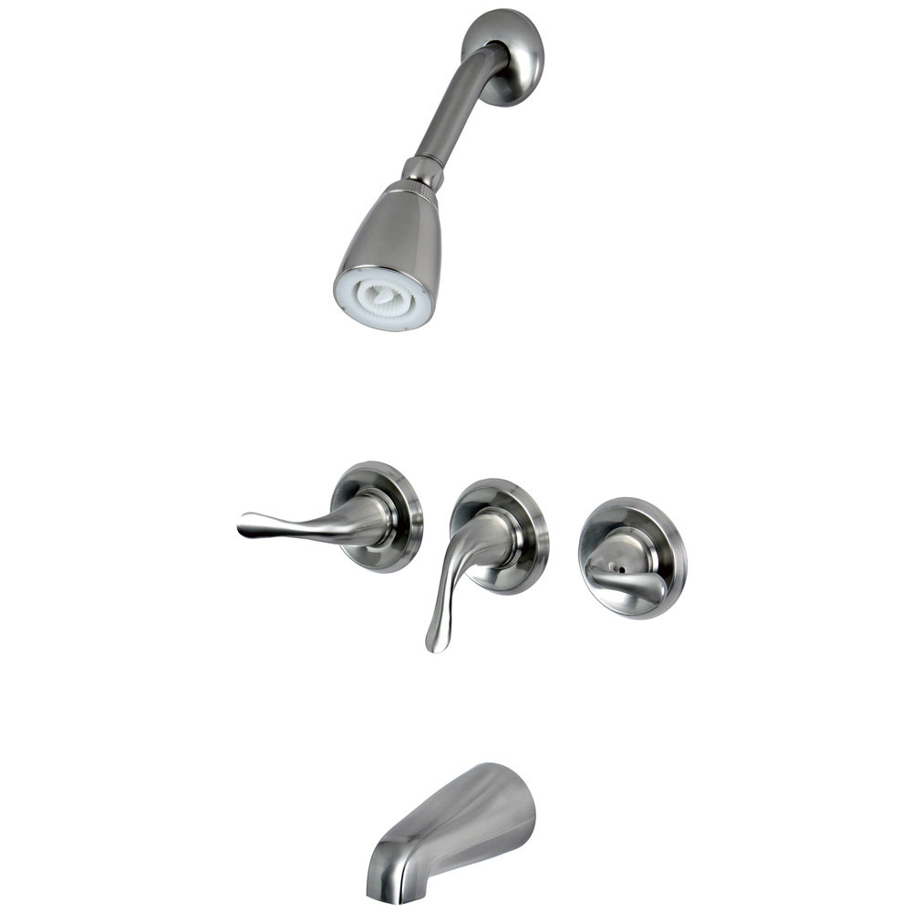 Kingston Brass Yosemite Three Handle Tub Shower Faucet Reviews