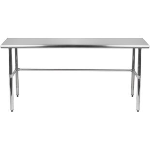 NSF Heavy Duty Stainless Steel Prep Work Table with Crossbar 30 x 24 and Casters Wheels 