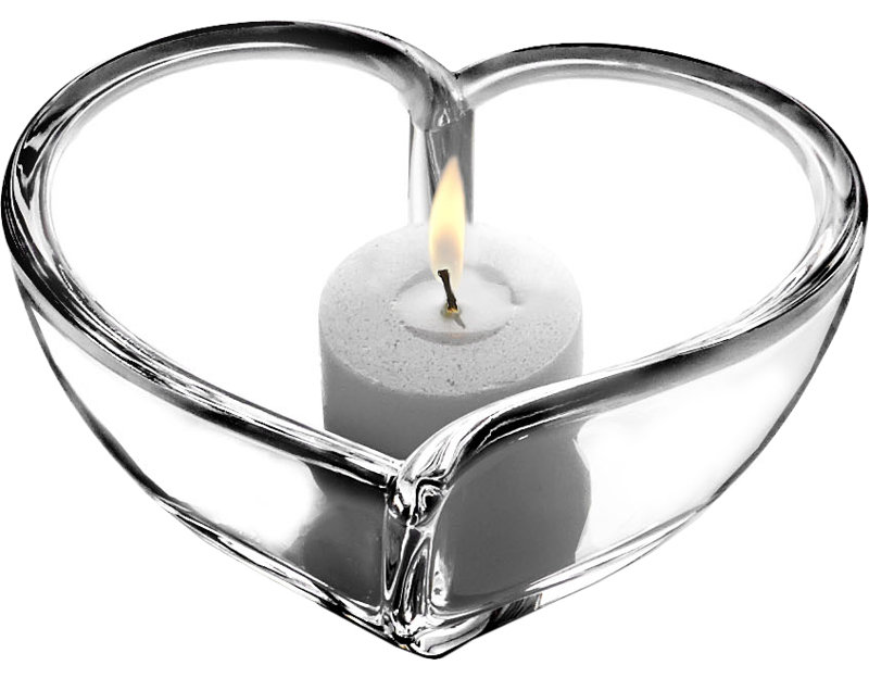 Hearts Bowl Small Crystal Votive Holder