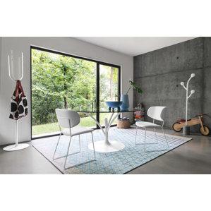 Claire Genuine Leather Upholstered Din..