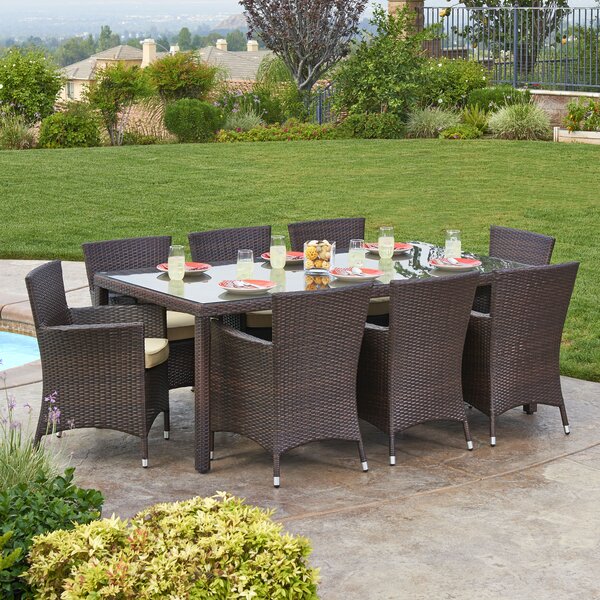 Kennerdell 9 Piece Patio Dining Set with Cushions