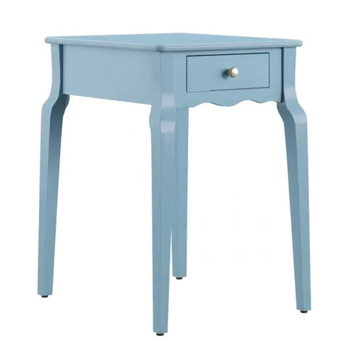 dining table with blue legs