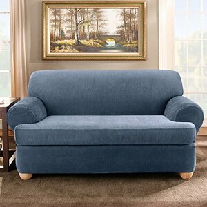 Stretch Stripe T-Cushion Sofa Slipcover