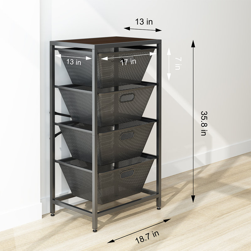 Langria Shelving Unit With Sliding Drawer Wayfair Shelving Unit With Sliding Drawer