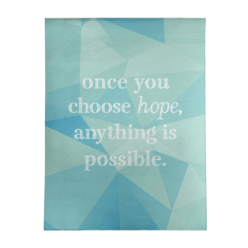East Urban Home Faux Gemstone Choose Hope Quote Poly Chenille Rug Wayfair