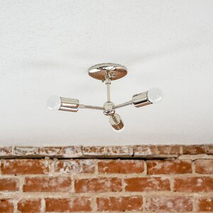 Mid Century 3-Light Semi Flush Mount