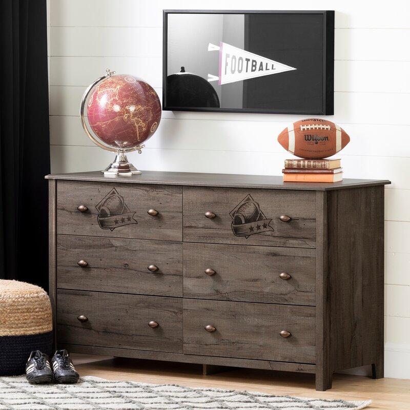 South Shore Vinbardi Football 6 Drawer Double Dresser Wayfair Ca