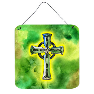 Cast Iron XL Irish Celtic cross Home Garden Memorial Religious Wall Decor 