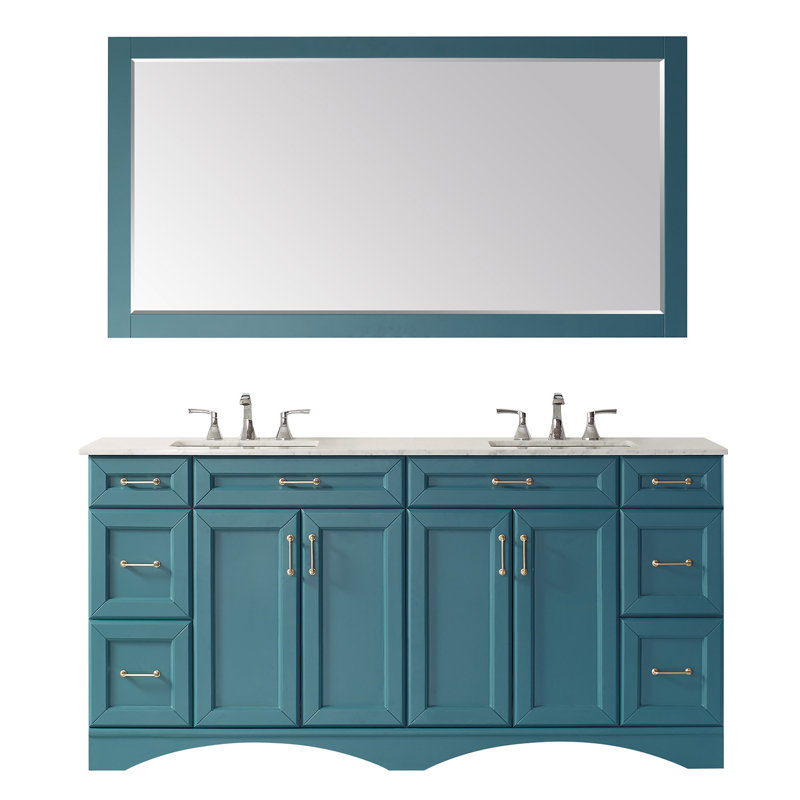 Mercer41 Vesperina 72" Double Bathroom Vanity Set with ...