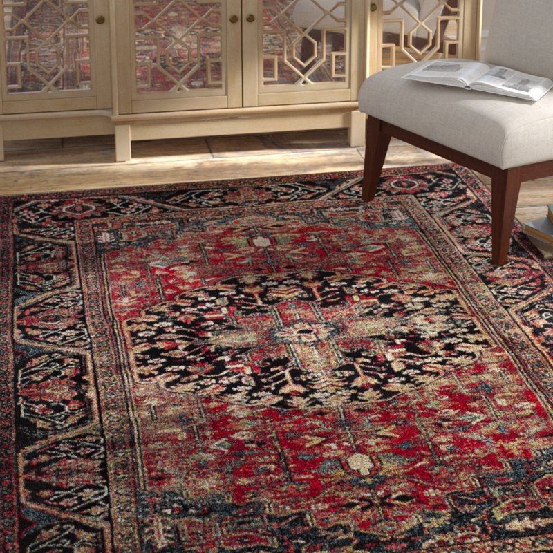 Bloomsbury Market Mccall Oriental Red Black Area Rug Reviews Wayfair