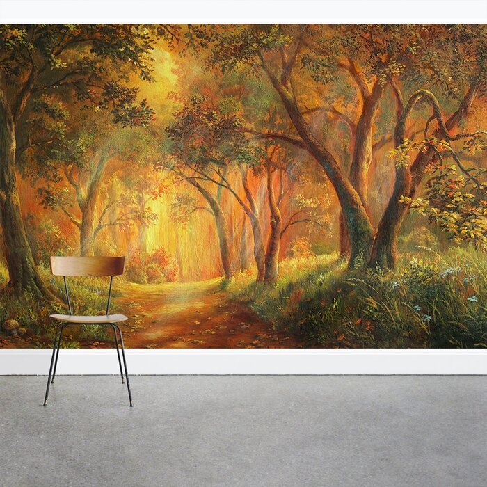 Illustrated Enchanted Forest Wall 8 X 144 3 Piece Mural