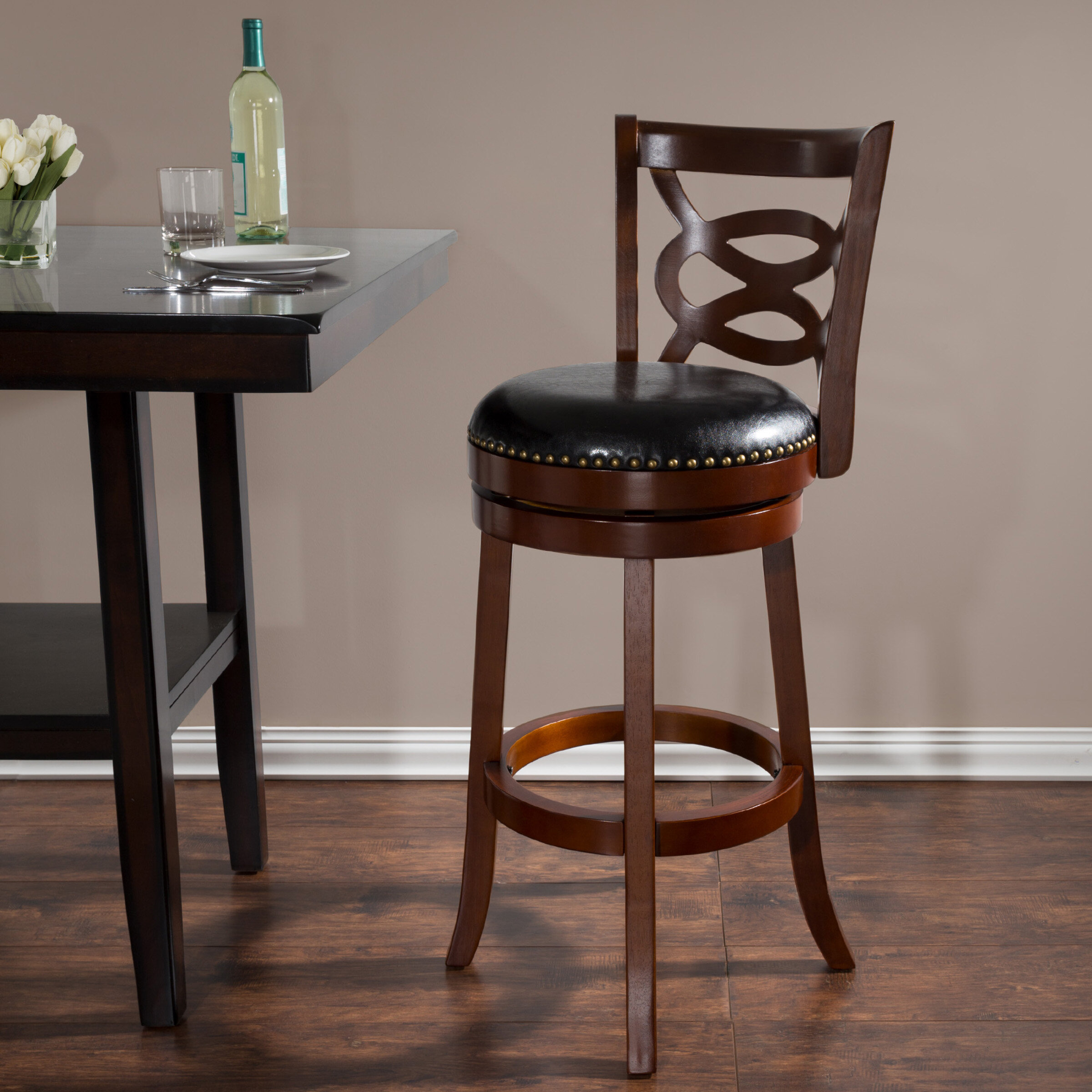 black leather look bar stools