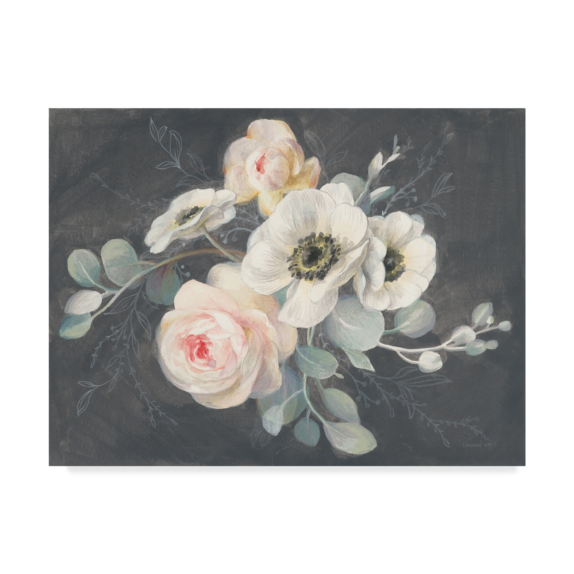 House Of Hampton Roses And Anemones Acrylic Painting Print On Wrapped Canvas Wayfair