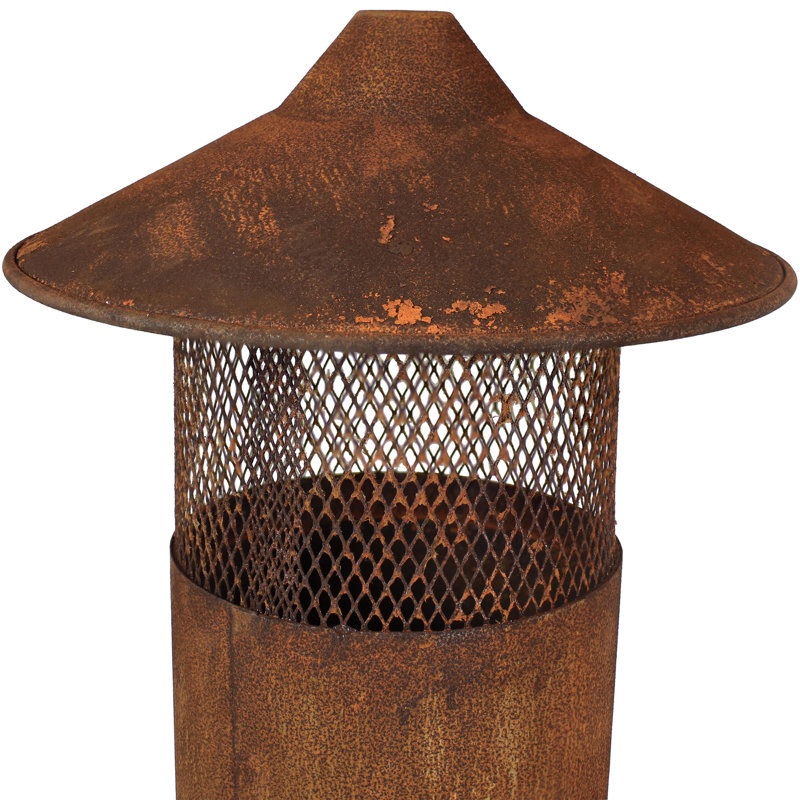 17 Stories Waldron Outdoor Backyard Steel Wood Burning Chiminea