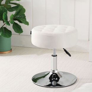 white metal vanity stool