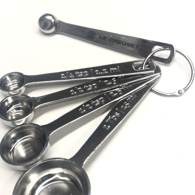 Set of 4 MacKenzie-Childs Stainless-Steel Check Measuring Spoons 