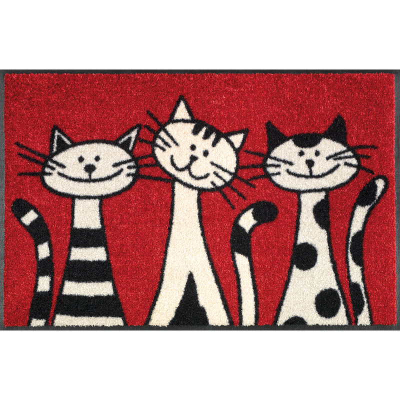 Wash Dry Three Cats Design Doormat Reviews Wayfair Co Uk