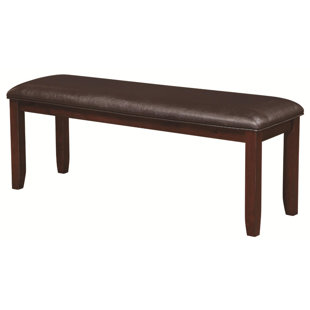 Go to store & view more images Bloomsbury Market Menendez Transitional Casual Dining Leather Bench