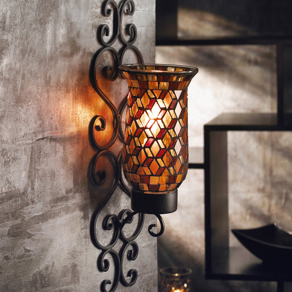 Metal Wall Sconce world menagerie mosaic glass and metal wall sconce & reviews | wayfair Metal Wall Sconce world menagerie mosaic glass and metal wall sconce & reviews | wayfair