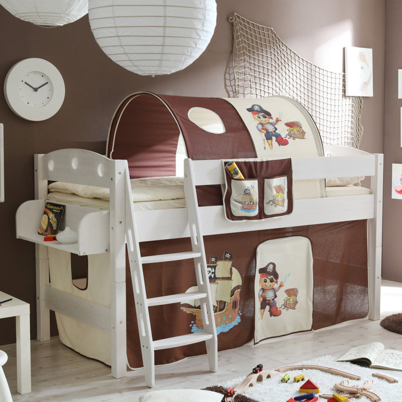 Roomie Kidz Hochbett Mit Vorhang 90 X 200 Cm Edwina Wayfair De