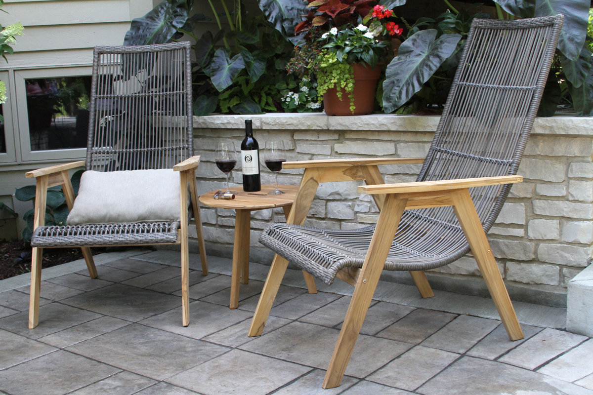 Bay Isle Home Kennebunkport Teak Patio Chair With Cushions Reviews Kennebunkport Teak Patio Chair With Cushions