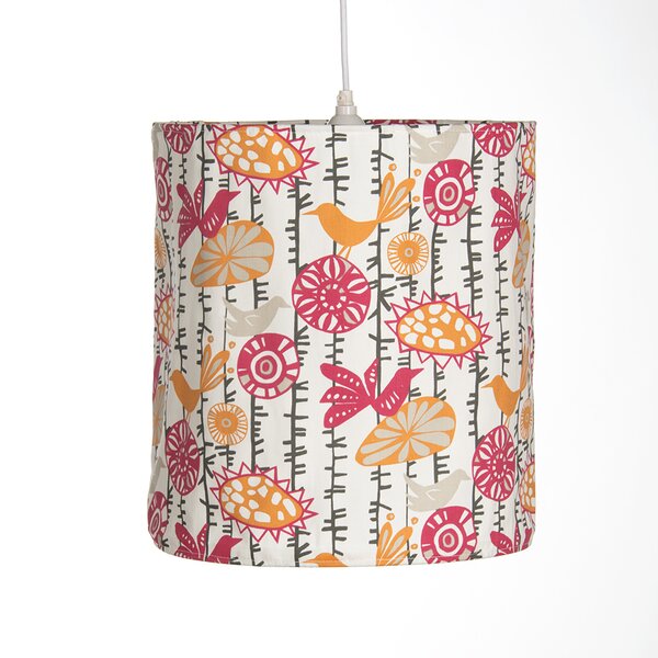 Cardinal Lampshade-Clip top Lampshade-Bird Lampshade-Birds-Cardinal-Red-Paper-Pierced Shade-Shade for Clip on Lamps-Pine Cones