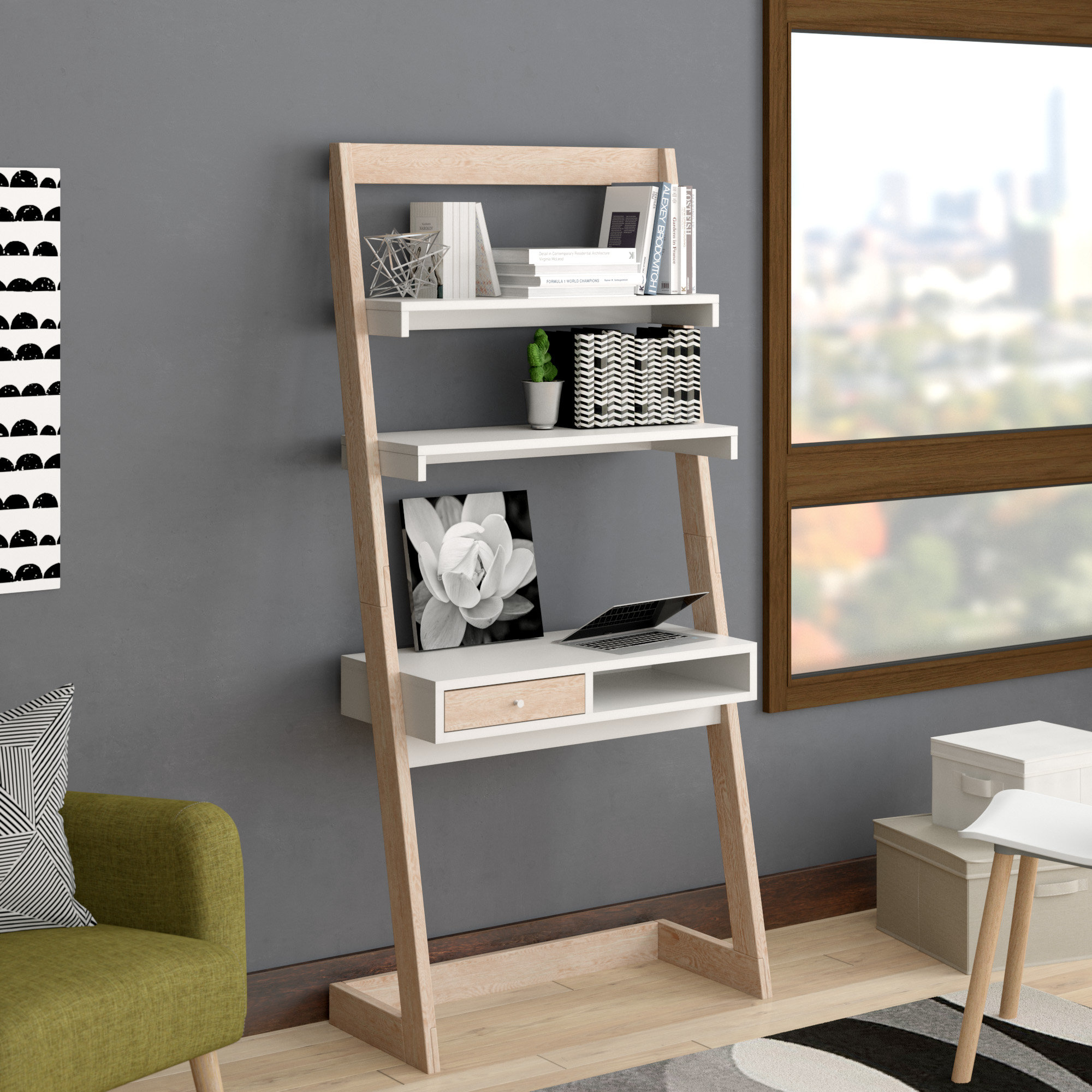 Leaning Ladder Shelves Desks You Ll Love In 2020 Wayfair