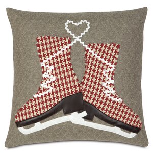 Nordic Holiday Glass Skaters Throw Pillow