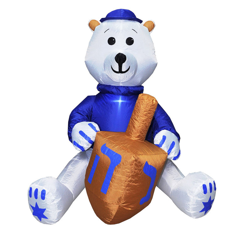 The Holiday Aisle Bear With Dreidel Hanukkah Outdoor Decoration