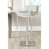 Barber Swivel Upholstery Adjustable Height Bar Stool by Orren Ellis