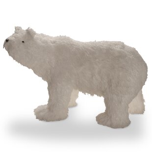3.5" White Flocked Polar Bear Arctic Christmas Ornament Set of 3 