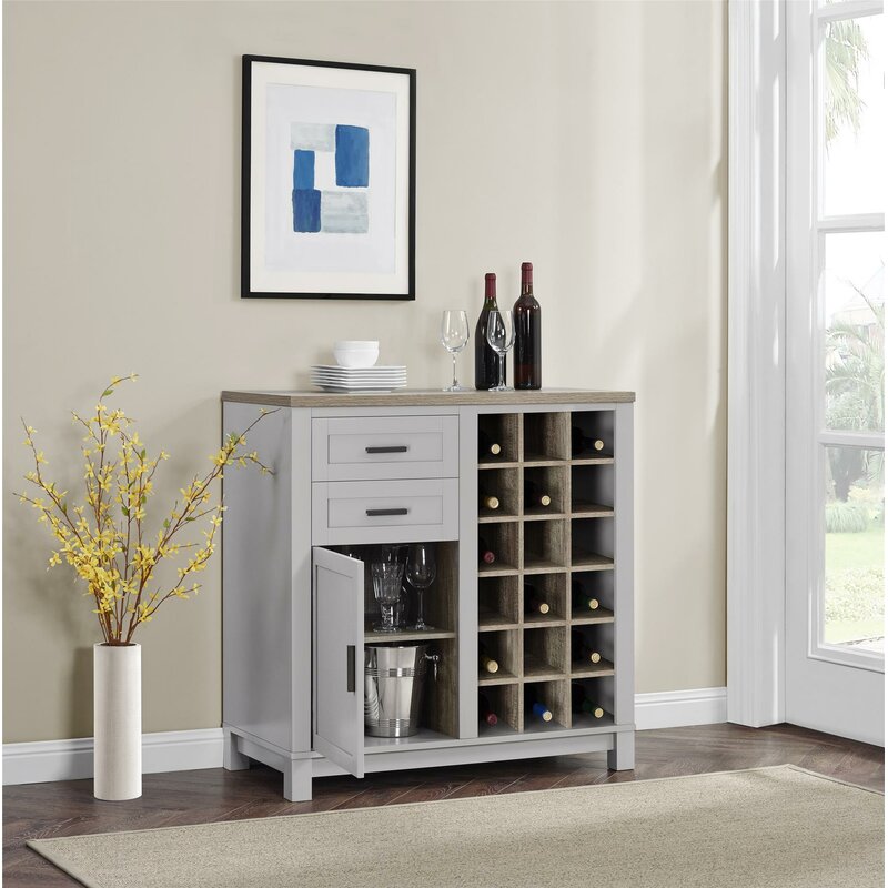 Andover Mills Zahara Bar Cabinet With Wine Storage Reviews Wayfair