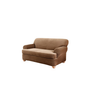 Stretch Stripe T-Cushion Loveseat Slipcover