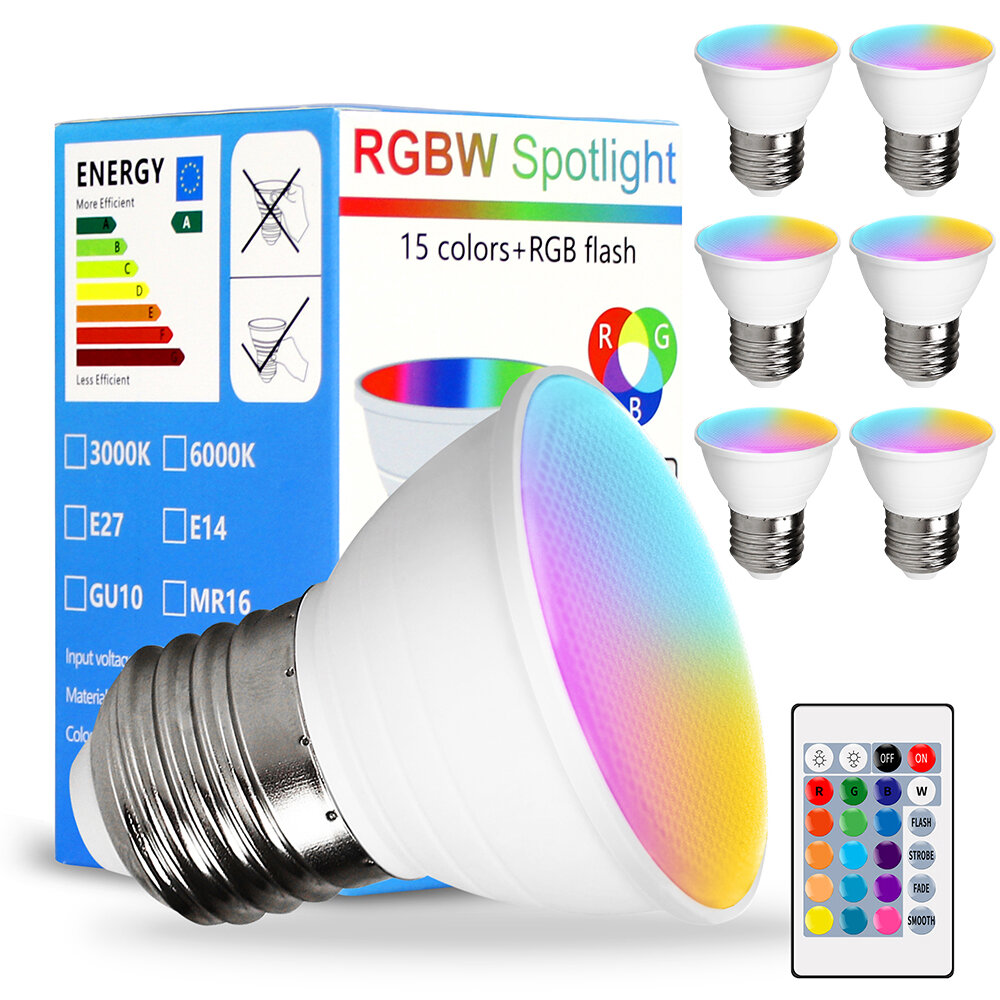 Remote Control Smart Multi-Color LED Light Bulb E27 Base Table Lamp 3W 