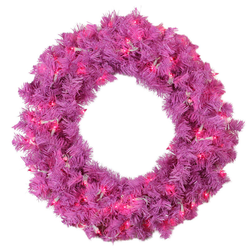 Northlight 36 Lighted Artificial Pink Cedar Pine Christmas Wreath 36 Lighted Artificial Pink Cedar Pine Christmas Wreath