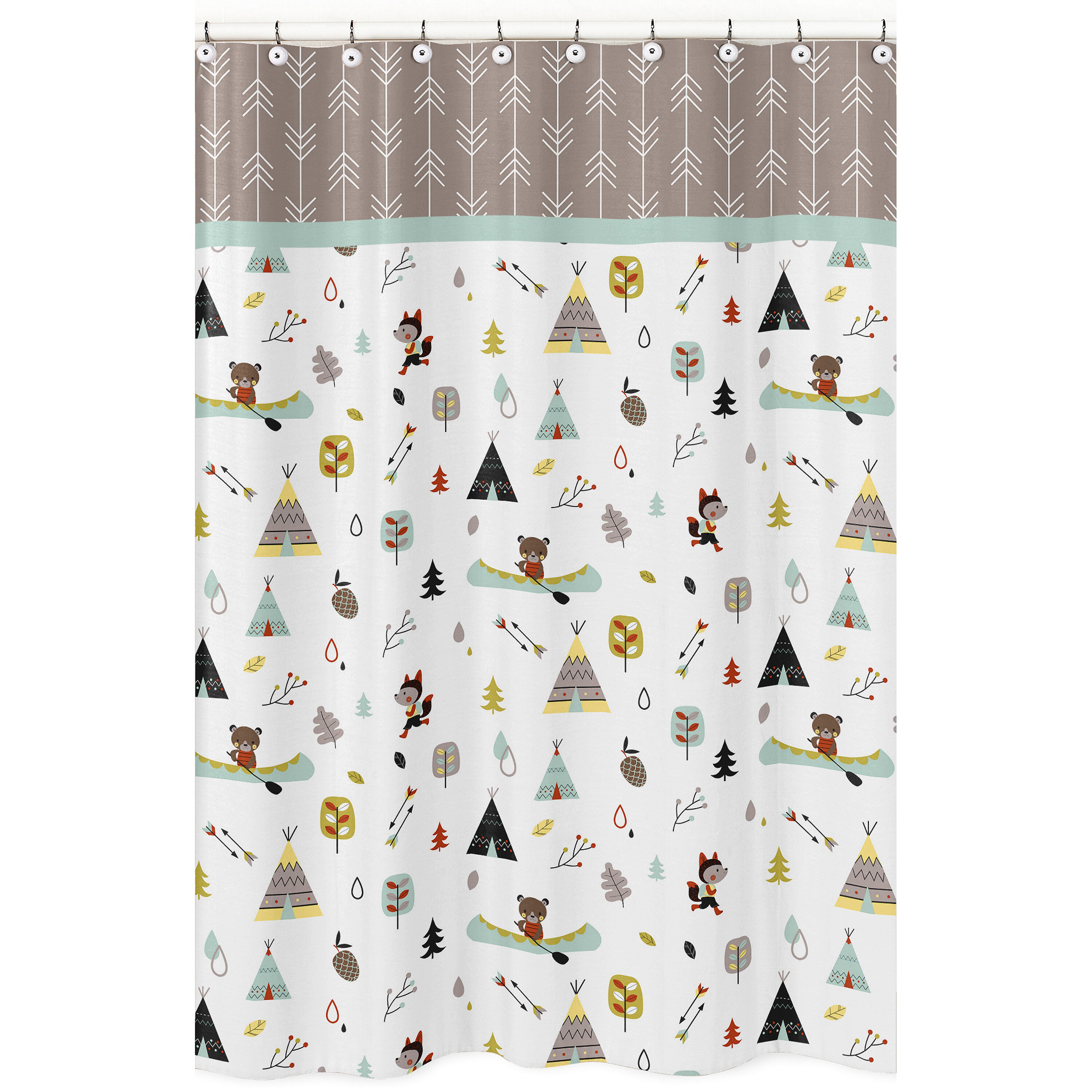 Sweet Jojo Designs Outdoor Adventure 100 Cotton Wildlife Single Shower Curtain Reviews Wayfair