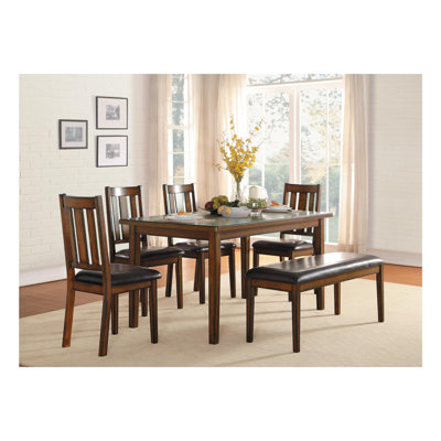 Gaertner Transitional Dinette 6 Piece Solid Wood Dining Set Millwood Pines