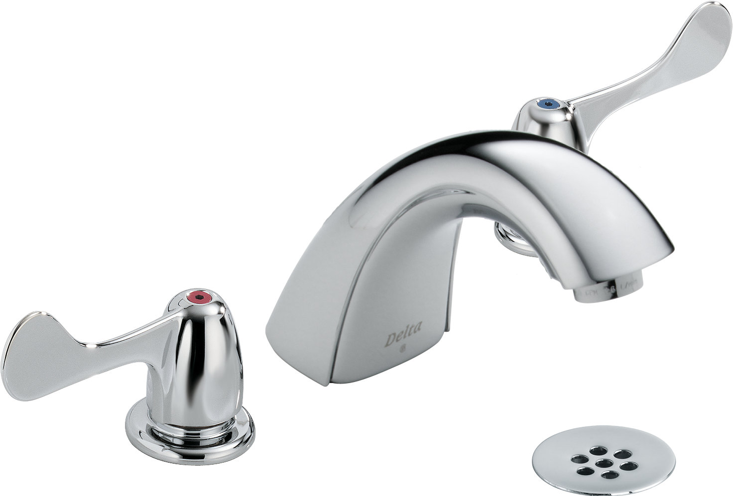 Delta Two Handle Widespread faucet Bathroom Faucet with Drain Assembly ...