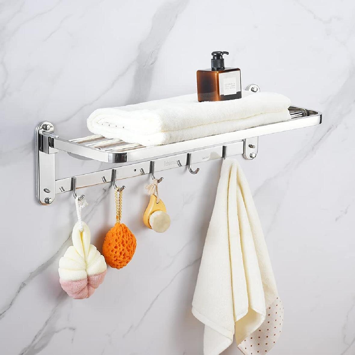 Modern Brass Wall Mount Towel Ring Holder Bathroom Sundries Storage Hook 