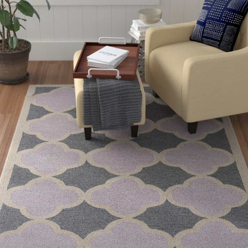 Red Barrel Studio Corson Geometric Handmade Tufted Gray Silver Area Rug Reviews Wayfair