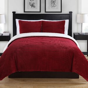 Ribbed Plush 3 Piece Comforter Set