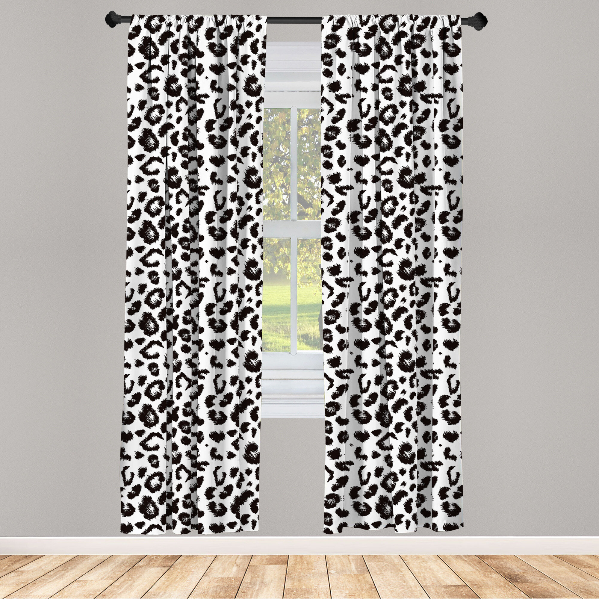 sheer leopard print curtains